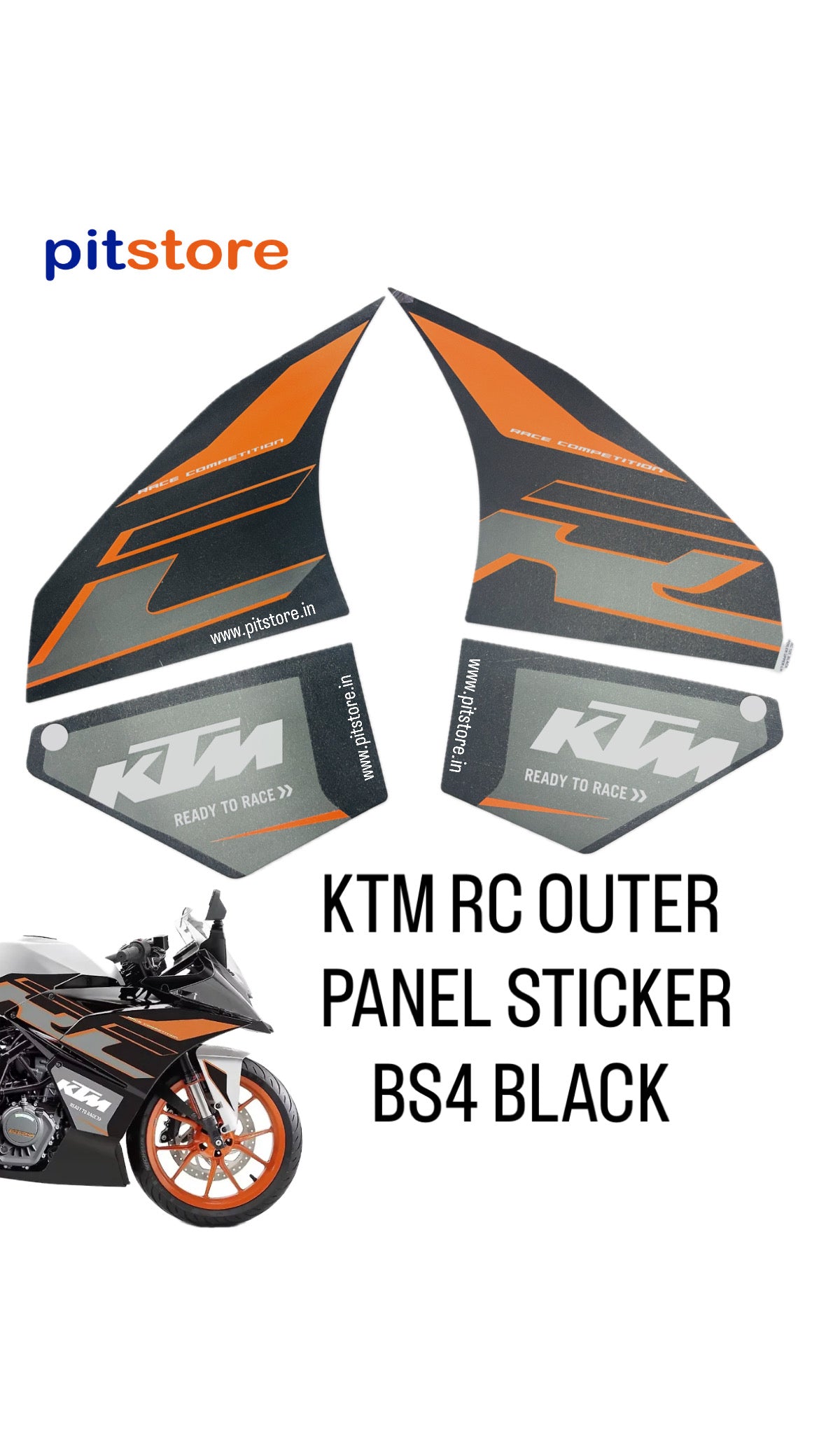 OUTER PANEL STICKER SET - BLACK GALWANO - KTM RC (LEFT PANEL+ RIGHT PANEL)