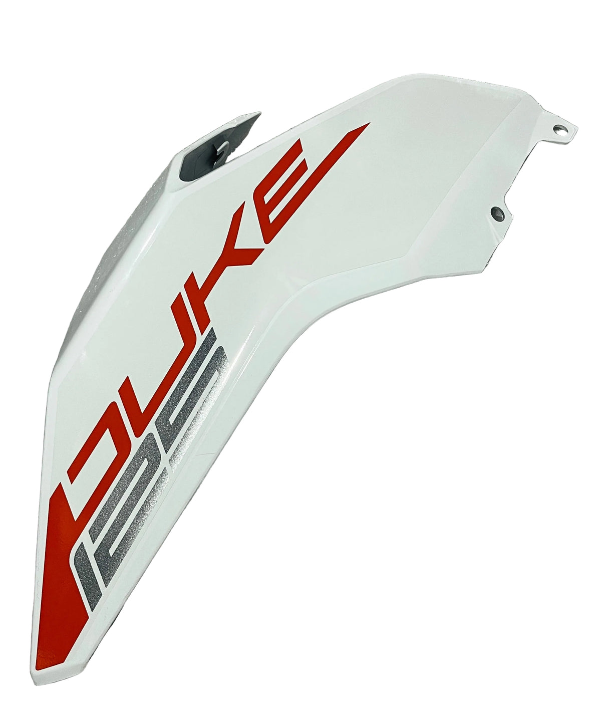 LEFT PANEL - WHITE + ORANGE STICKER - KTM DUKE 125