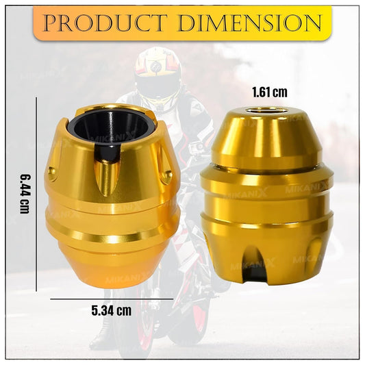 Motorcycle CNC Front Wheel Fork Sliders Anti Crash Protector For BMW, Kawasaki, R15 V3, V4, R15M, MT15, Universal For All Bikes (GOLDEN)