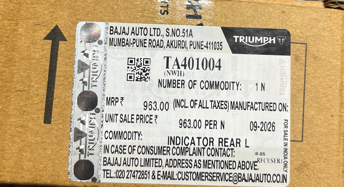 REAR LEFT INDICATOR - TA401004 - TRIUMPH SPEED/SCRAMBLER