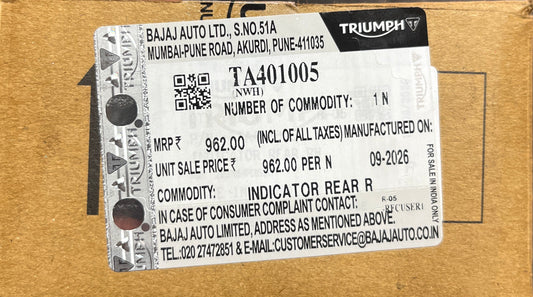 REAR RIGHT INDICATOR - TA401005 - TRIUMPH SPEED/SCRAMBLER