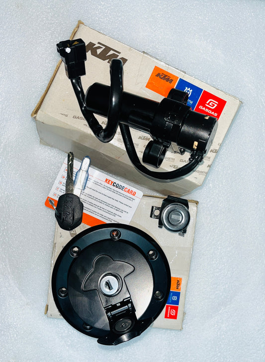 KTM RC BS3 LOCKSET ASSEMBLY WITH TANK CAP (Part no:- JY232607/JY171093)