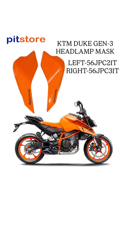 HEADLAMP MASK ORANGE - KTM DUKE GEN-3 (LEFT - 56JPC21T / RIGHT - 56JPC31T)