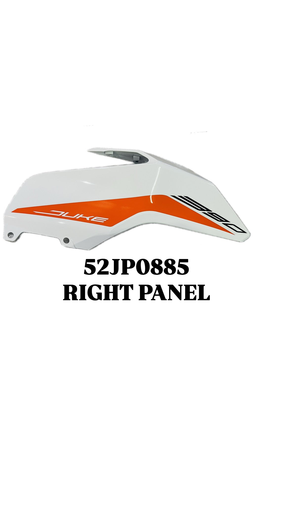 TANK PANNEL - DUKE 390 - WHITE +
DECAL - 52JP0885 + 52JP0887