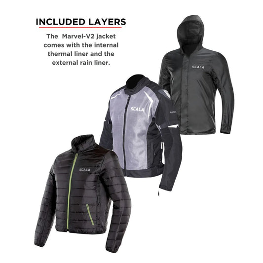 Scala Marvel V2 Riding Jacket - Black and Grey