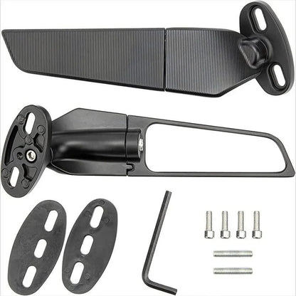 Imported Original Wind Wing RRearview Stealth Aerodynamic Mirrors Fully Faired Bikes, Motorcyles Ninja 250 300 400 GSX250R 360, R15 V4M, R15 V4, R15 V3, Adjustable (Black, Pack of 2)