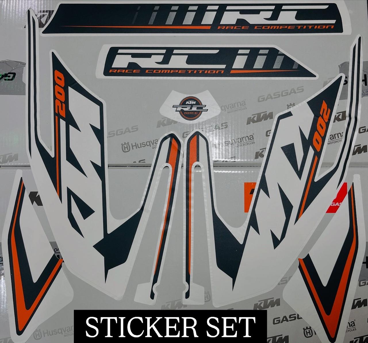 KTM RC200 STICKER SET Original box pack