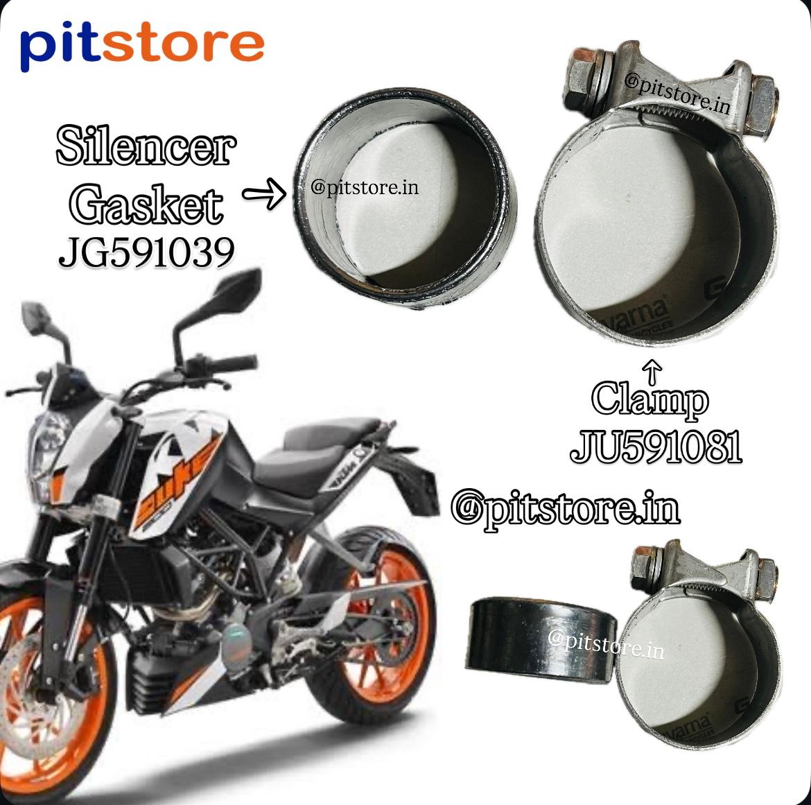 Silencer gasket and clamp KTM RC/DUKE BS3 Partno:-JG591049(Gasket) JU591081(Clamp)