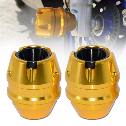 Motorcycle CNC Front Wheel Fork Sliders Anti Crash Protector For BMW, Kawasaki, R15 V3, V4, R15M, MT15, Universal For All Bikes (GOLDEN)